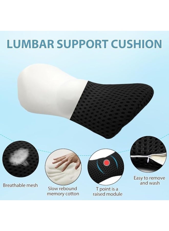 وسادة دعم ظهر إسفنج ذاكرة مريحة – دعم أسفل الظهر غير قابل للانزلاق للكرسي، السيارة، الكنبة والسرير لتخفيف الألم وتحسين الوضعية - Image 3